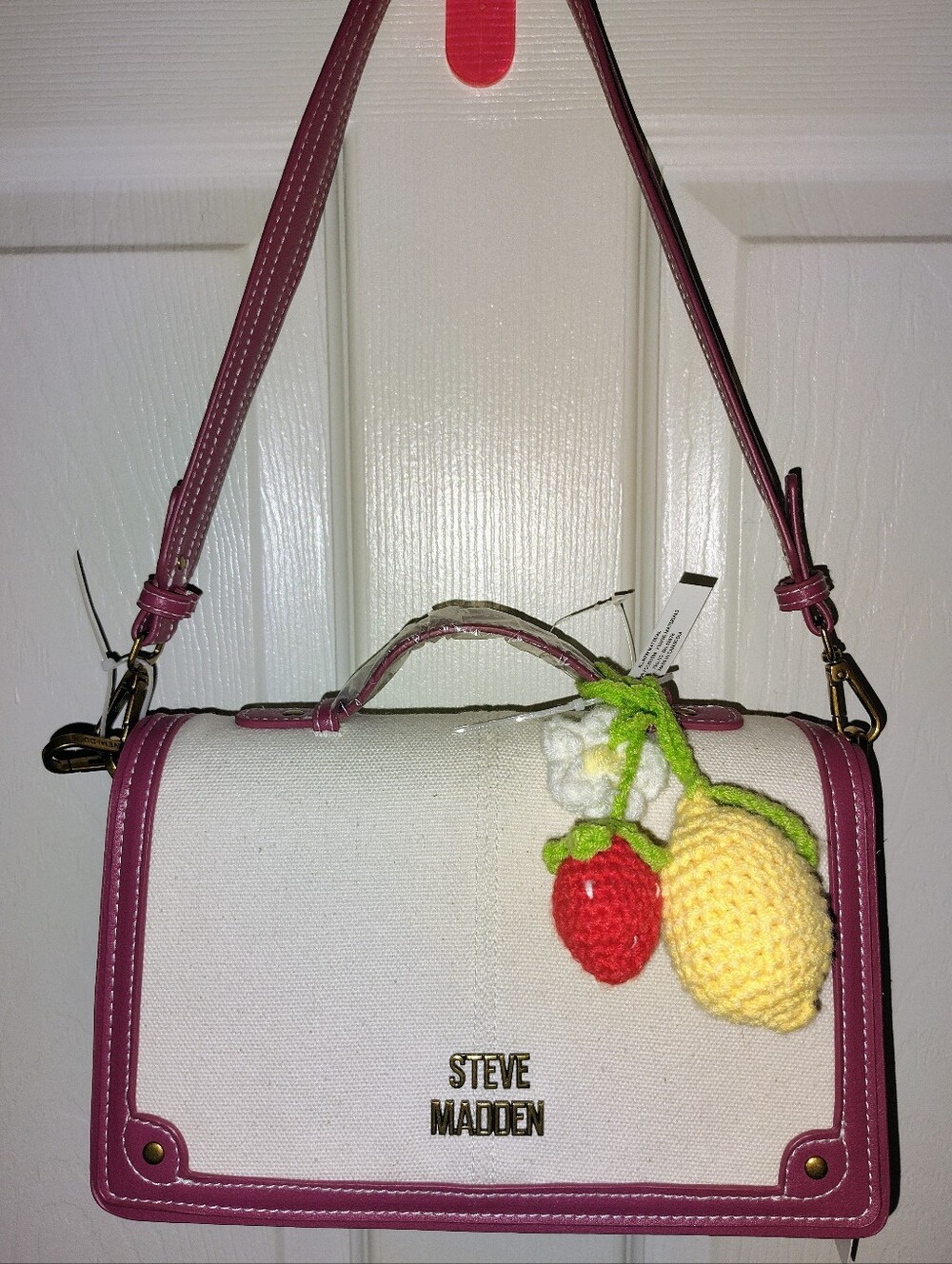 Steve Madden Pink And White Bag- Crossbody, Shoulder And Carrying Handle